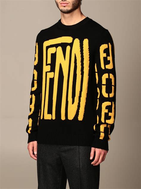 fendi sweater black long sleeve serater|fendi viscose sweater.